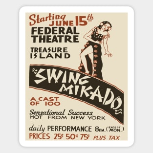 Vintage Swing Mikado Theatre Poster - Treasure Island Magnet